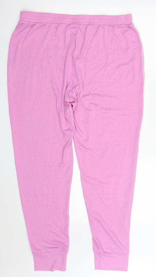 Dunnes Womens Pink Polyester Trousers Size L L31 in Regular - Pyjama Pants