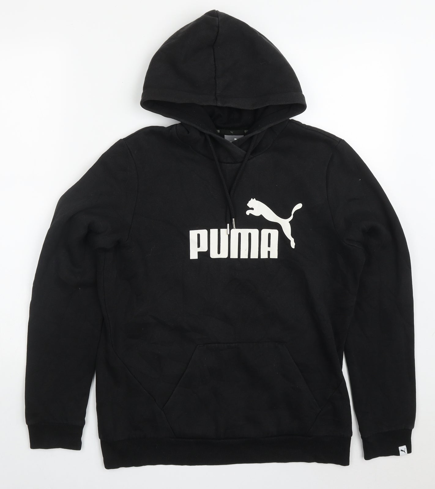 PUMA Womens Black Cotton Pullover Hoodie Size 14 Pullover