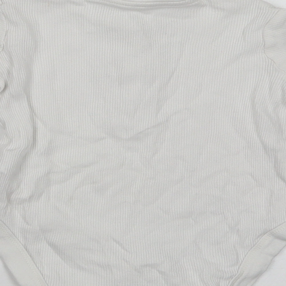 F&F Baby White Cotton Romper One-Piece Size 9-12 Months Snap