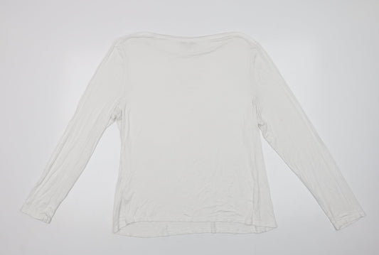 Oasis Womens White Viscose Camisole Blouse Size XL Boat Neck