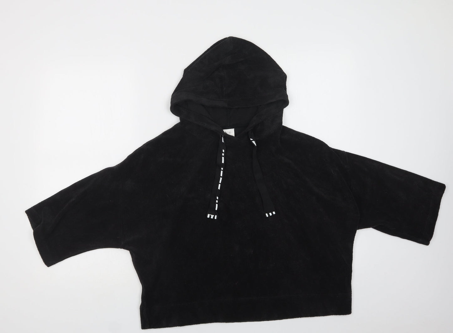 Reebok Womens Black Cotton Pullover Hoodie Size L
