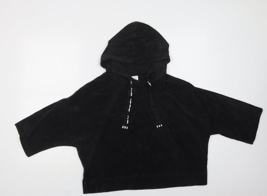 Reebok Womens Black  Cotton Pullover Hoodie Size L