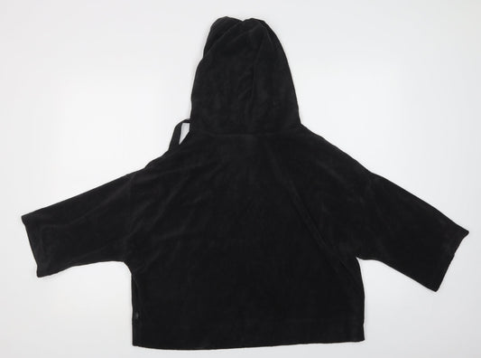 Reebok Womens Black  Cotton Pullover Hoodie Size L