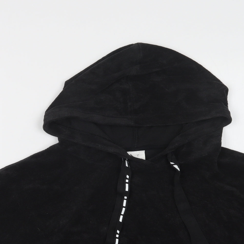 Reebok Womens Black Cotton Pullover Hoodie Size L