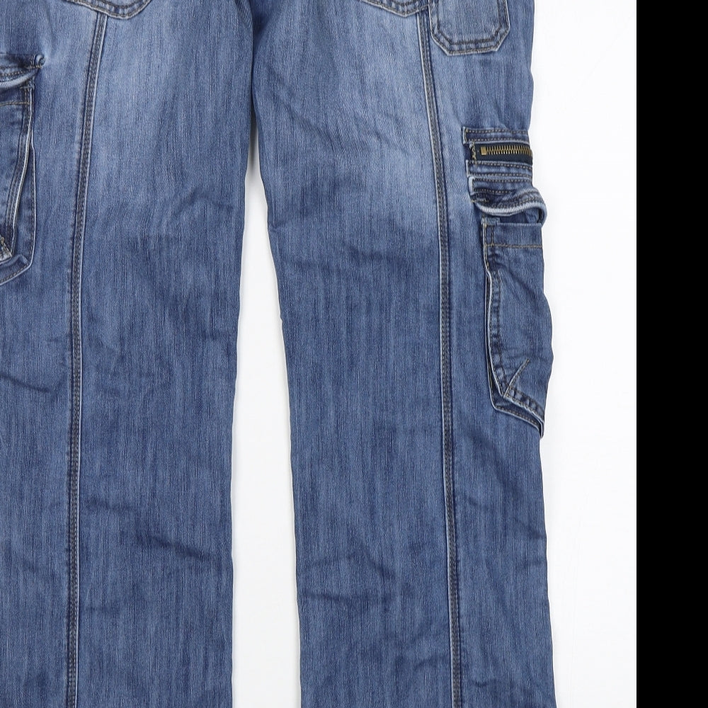 Dunnes Stores Womens Blue Cotton Bootcut Jeans Size 14 L32 in Regular