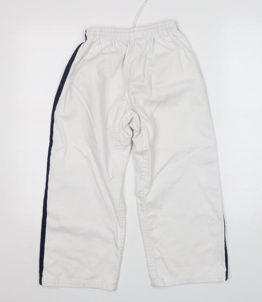 WJFF Boys White Polyester Jogger Trousers Size 10 Years Regular - Jiu Jitsu trousers