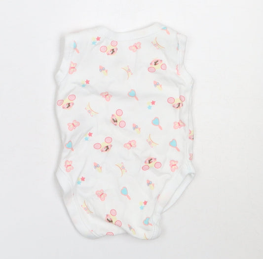 Dunnes Stores Girls White Cotton Babygrow One-Piece Size Newborn