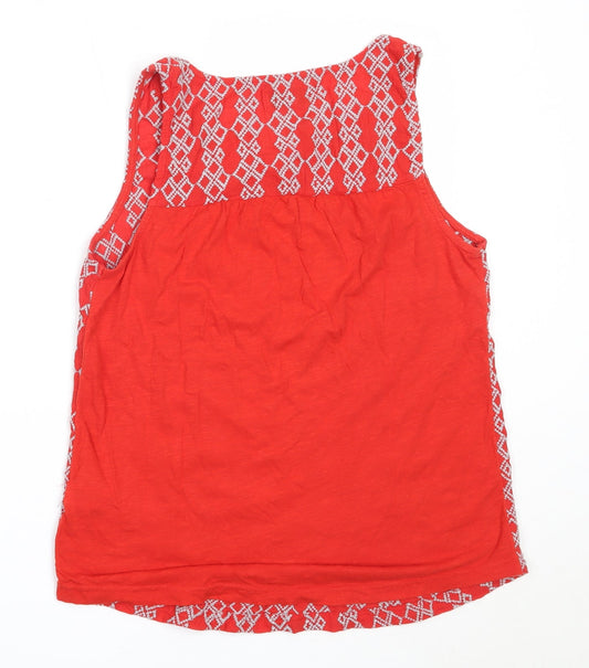 NEXT Womens Red Cotton Basic Tank Size 10 V-Neck