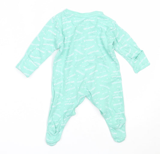 Primark Boys Green Cotton Babygrow One-Piece Size Newborn
