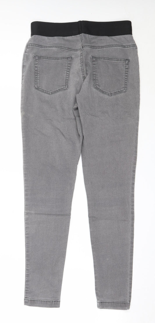Marks and Spencer Womens Grey Cotton Skinny Jeans Size 12 L29 in Regular