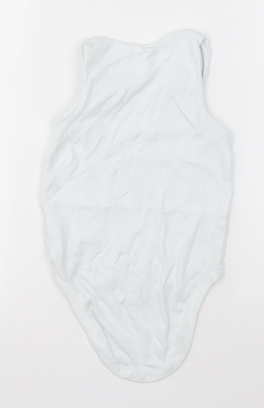 NEXT Girls White Cotton Bodysuit One-Piece Size 2-3 Years Buckle - Unisex