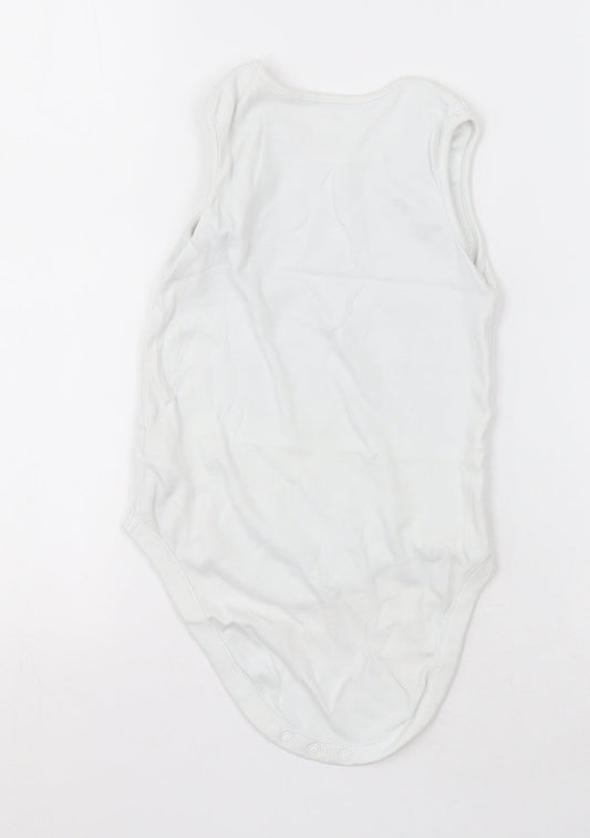 NEXT Girls White Cotton Bodysuit One-Piece Size 2-3 Years Button