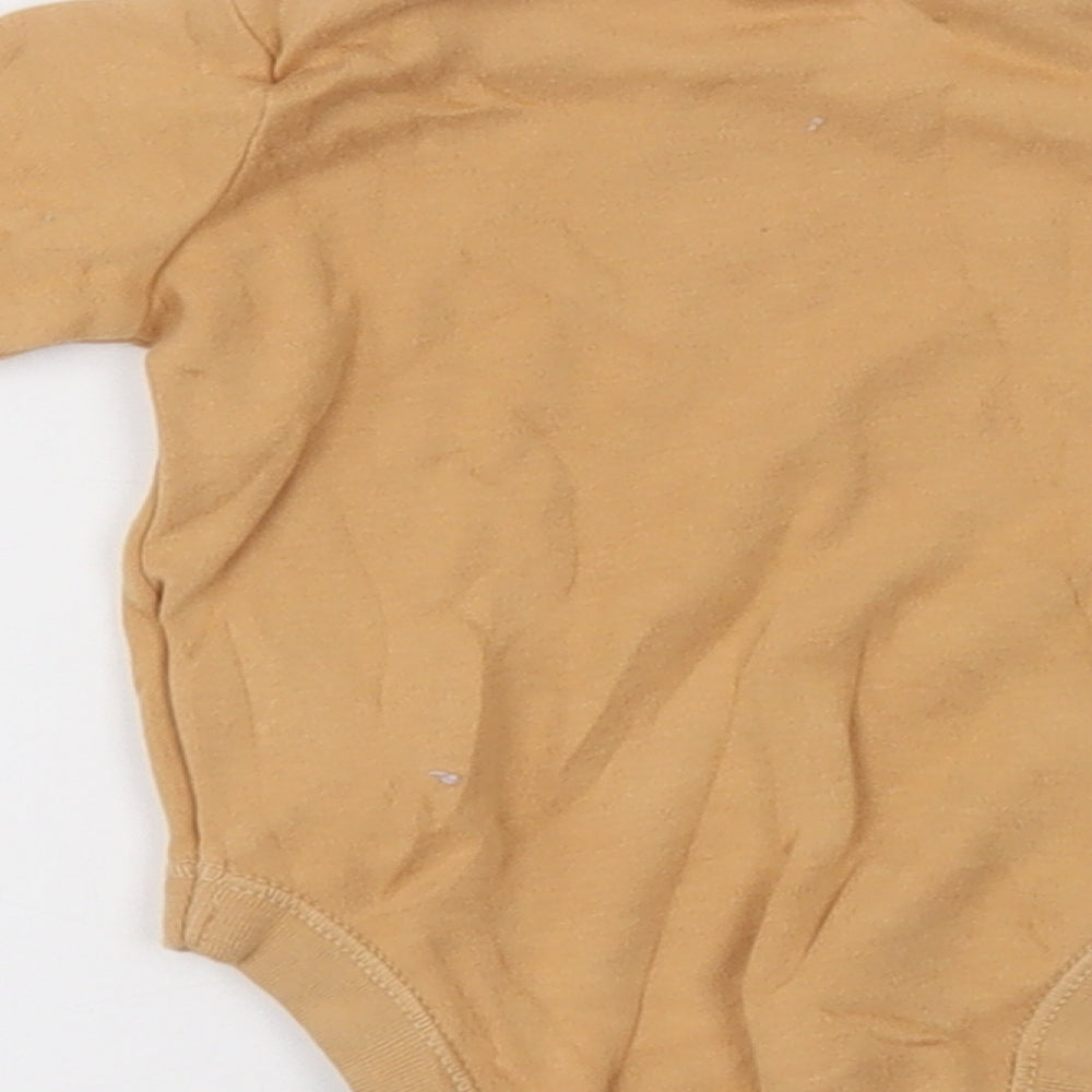 F&F Baby Brown Cotton Babygrow One-Piece Size 0-3 Months Button