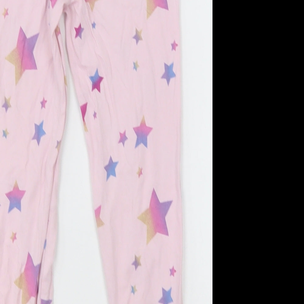 George Girls Pink Geometric Cotton Pyjama Pants Size 5-6 Years Pullover - Star Pattern