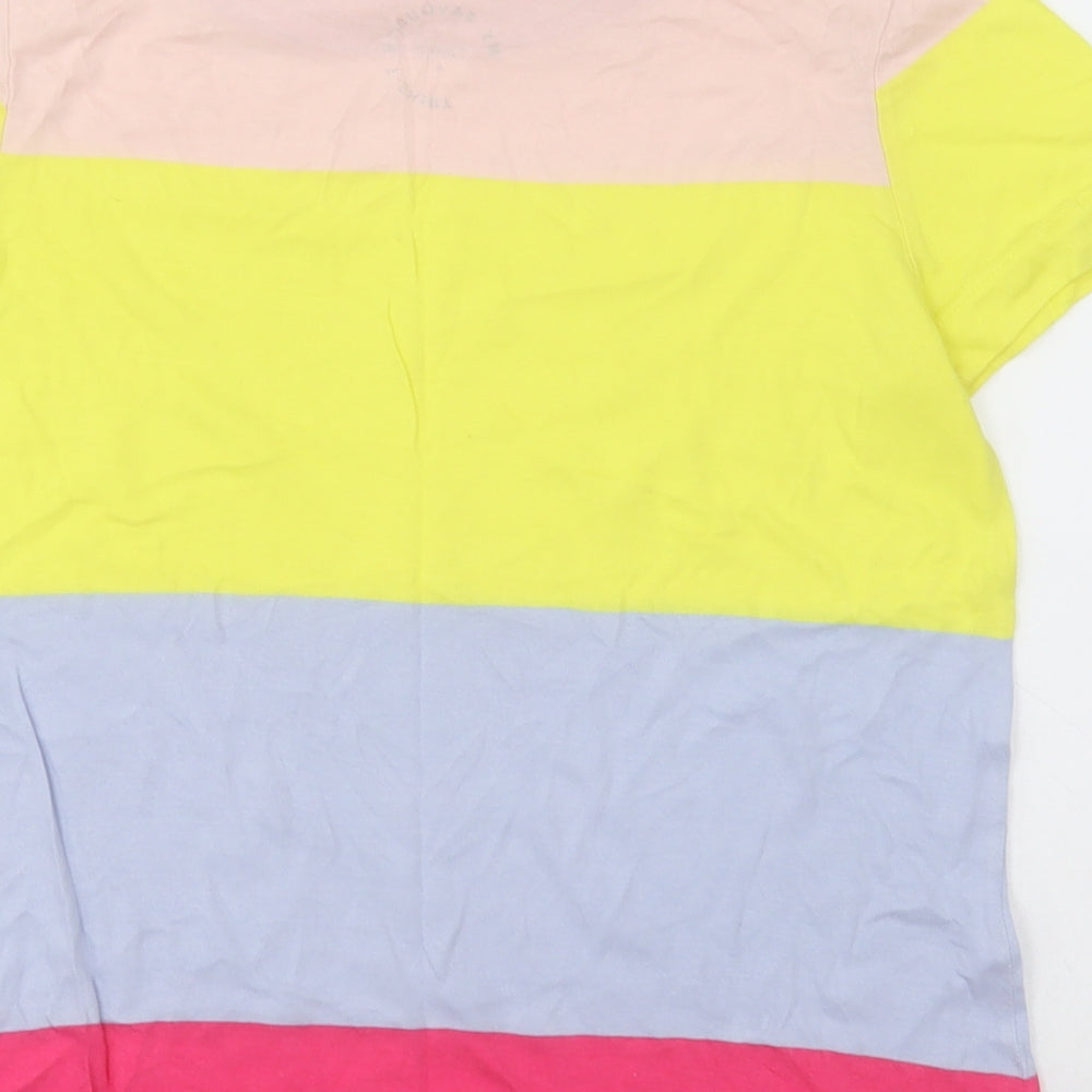 NEXT Womens Multicoloured Striped Cotton Basic T-Shirt Size 6 Crew Neck