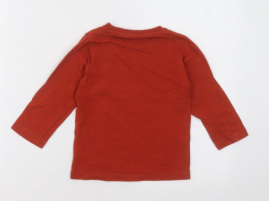 NEXT Boys Orange Cotton Basic Casual Size 2 Years Crew Neck Pullover