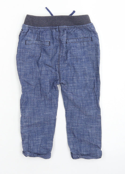 George Boys Blue Cotton Jogger Jeans Size 12-18 Months Drawstring