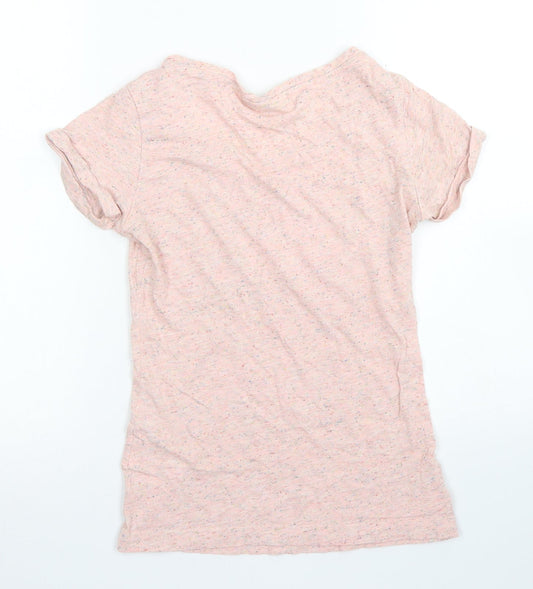 Neo Womens Pink Cotton Basic T-Shirt Size XS Crew Neck - Chest Pocket