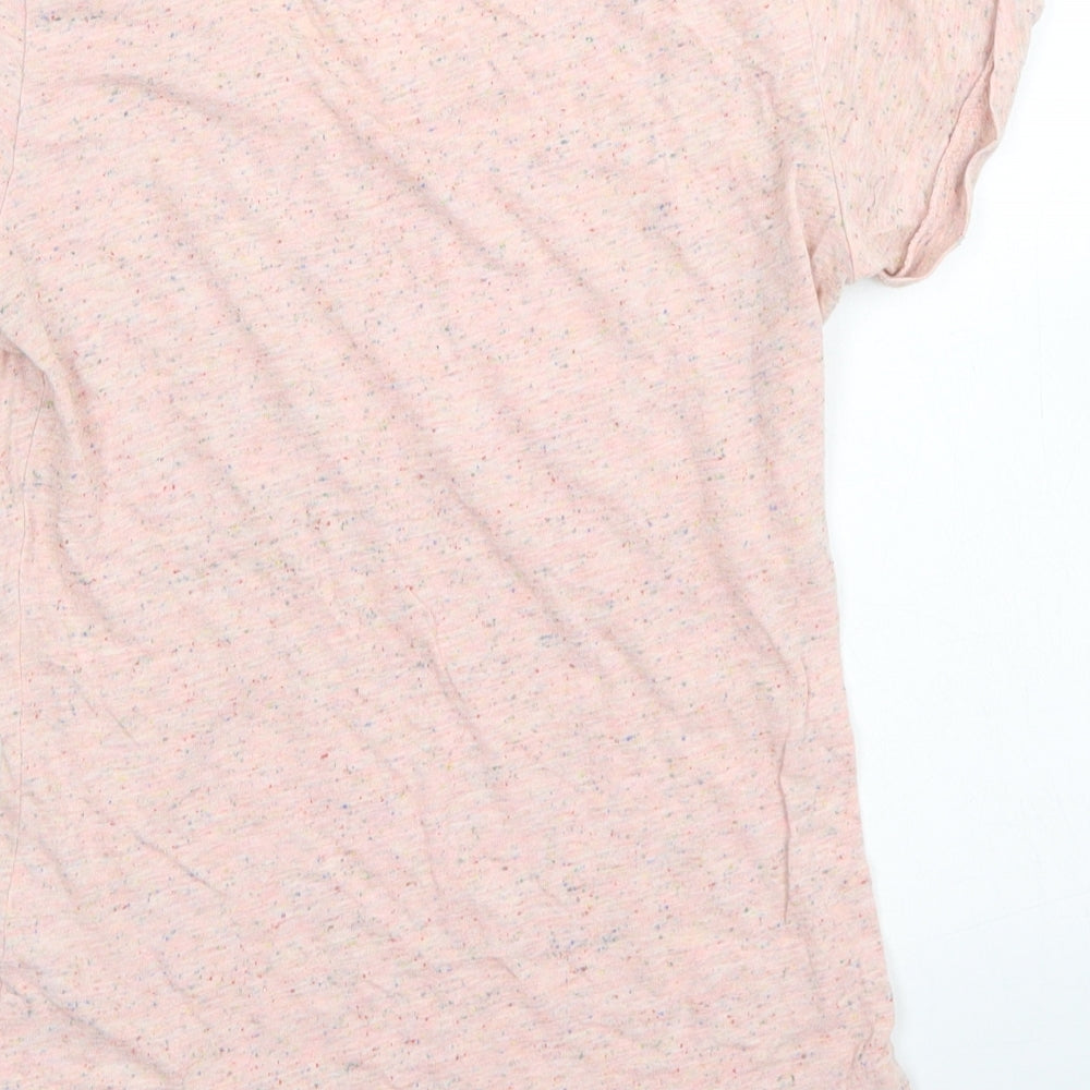 Neo Womens Pink Cotton Basic T-Shirt Size XS Crew Neck - Chest Pocket