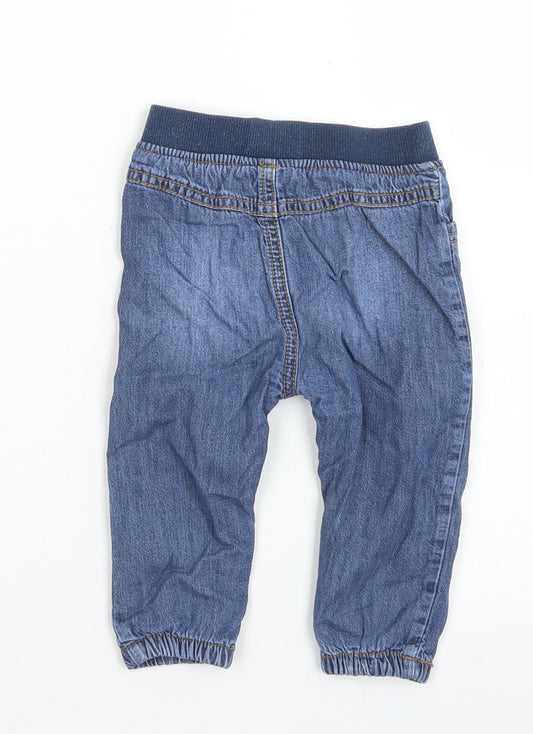 F&F Boys Blue Cotton Capri Jeans Size 9-12 Months