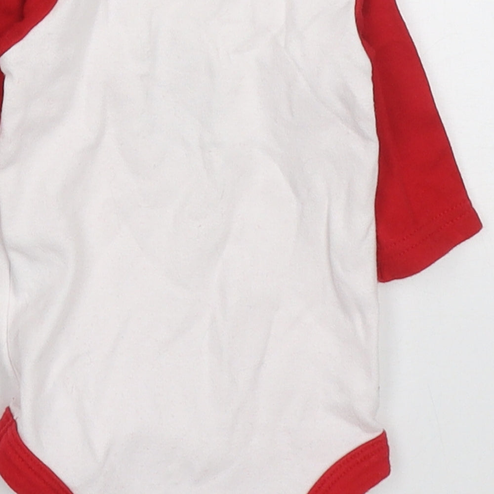 Matalan Baby Red Colourblock Cotton Babygrow One-Piece Size Newborn Button - Santa I Believe Don't You