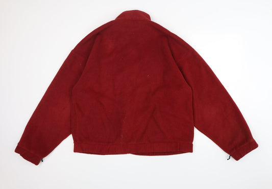 Pure Womens Red Polyester Full Zip Sweatshirt Size L