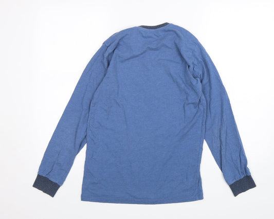 Matalan Boys Blue Cotton Basic T-Shirt Size 12-13 Years Round Neck