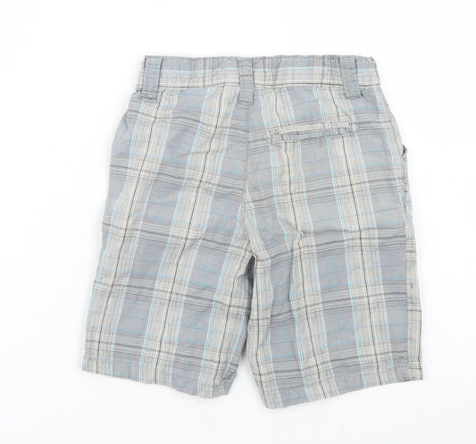 Kenneth Cole Reaction Boys Blue Plaid Cotton Chino Shorts Size 2 Years Regular Snap