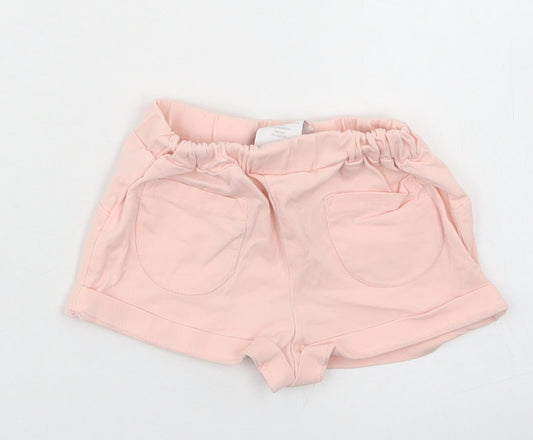 TJX Girls Pink Cotton Cropped Trousers Size 9-12 Months