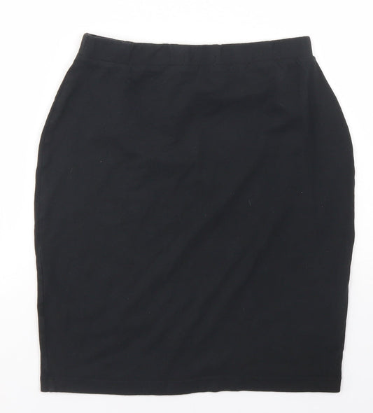 Papaya Womens Black Cotton Straight & Pencil Skirt Size 8