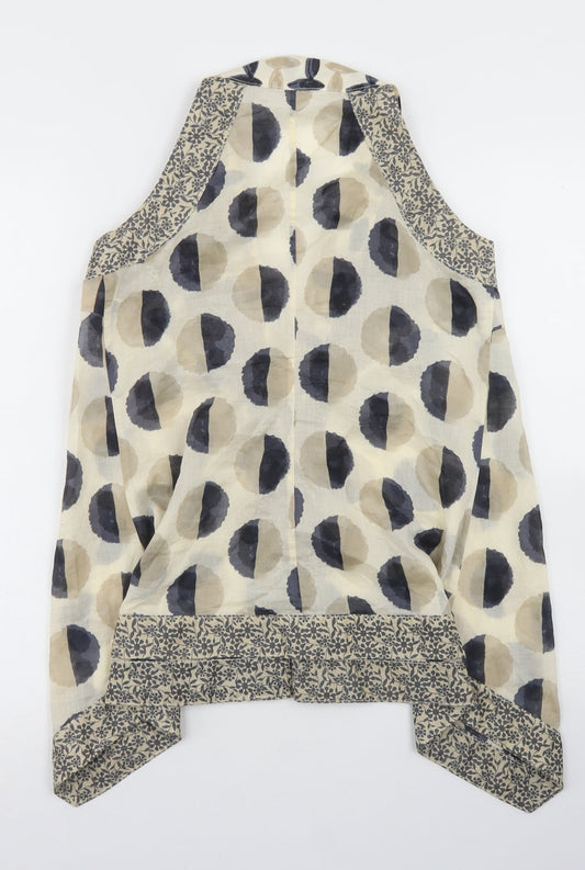 Sandwich_ Womens Beige Polka Dot Cotton Basic Blouse Size 6 V-Neck