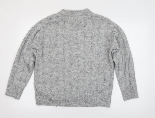 Label of Graded Goods Womens Grey Round Neck Acrylic Pullover Jumper Size S