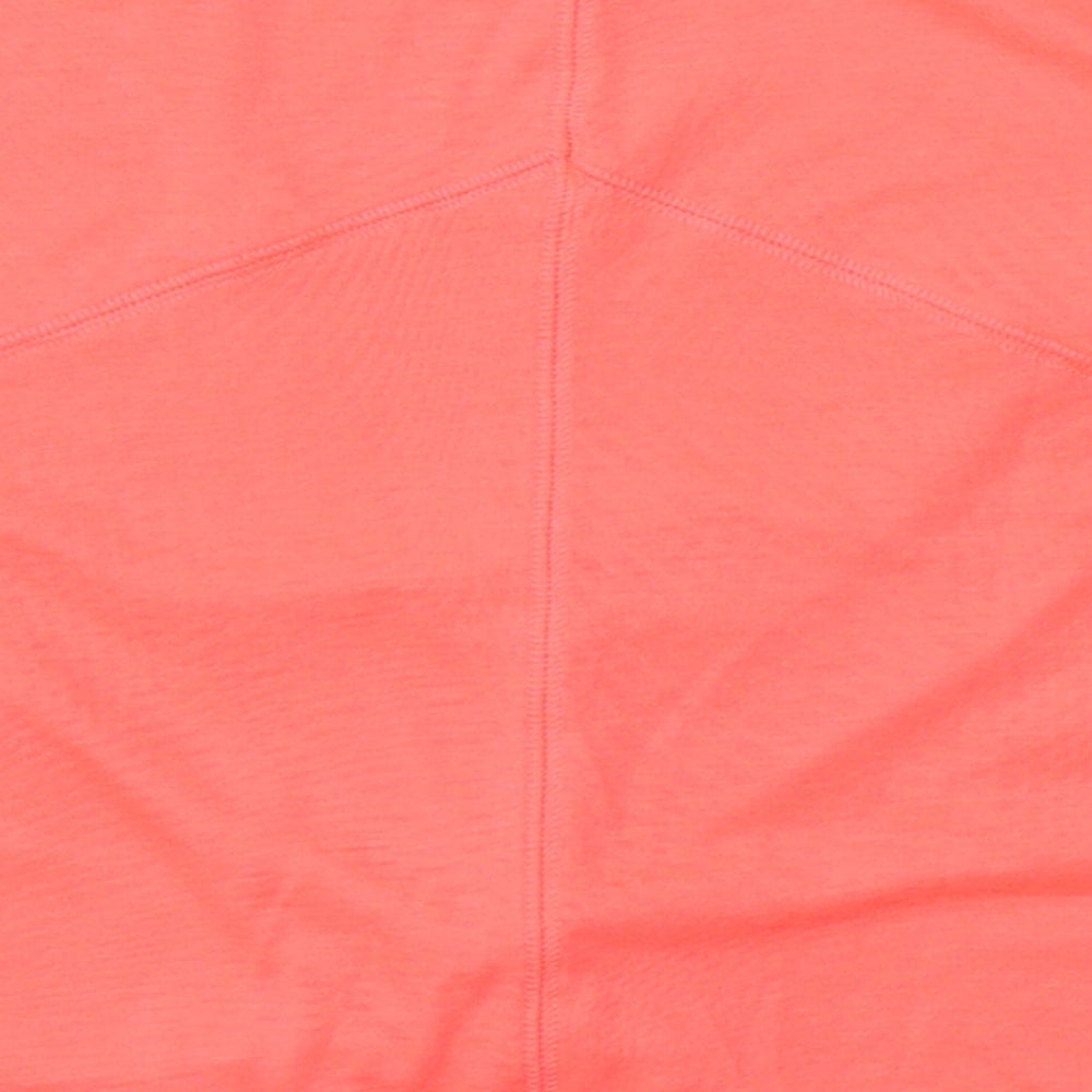 Marks and Spencer Girls Pink Polyester Basic T-Shirt Size 9-10 Years Round Neck