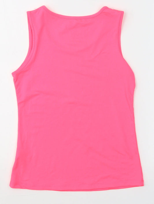 Dunnes Stores Girls Pink Polyester Basic Tank Size 10-11 Years Round Neck