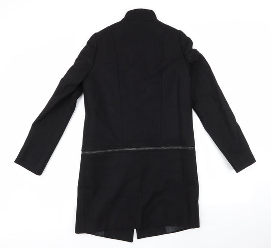 Les Petites Womens Black Overcoat Coat Size M Button - removable zip