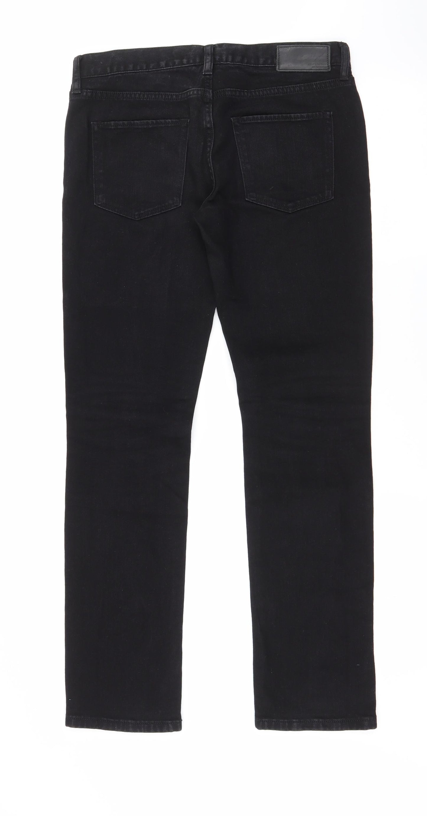 Gap Mens Black  Cotton Straight Jeans Size 28 in L32 in Regular Zip