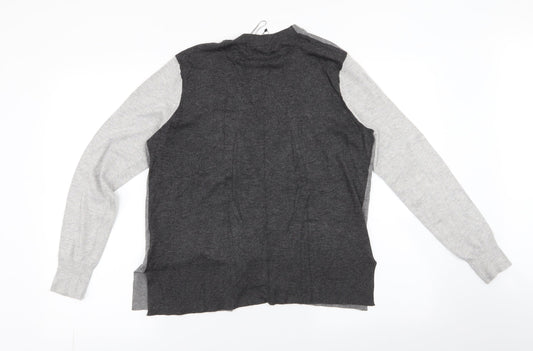 Marks and Spencer Womens Grey Viscose Cardigan Jumper Size 12