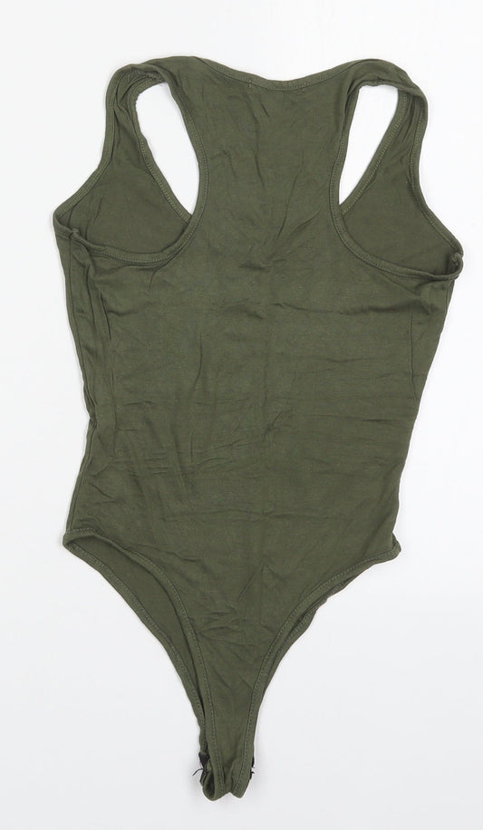 LOTD Womens Green Viscose Bodysuit One-Piece Size 6 Button