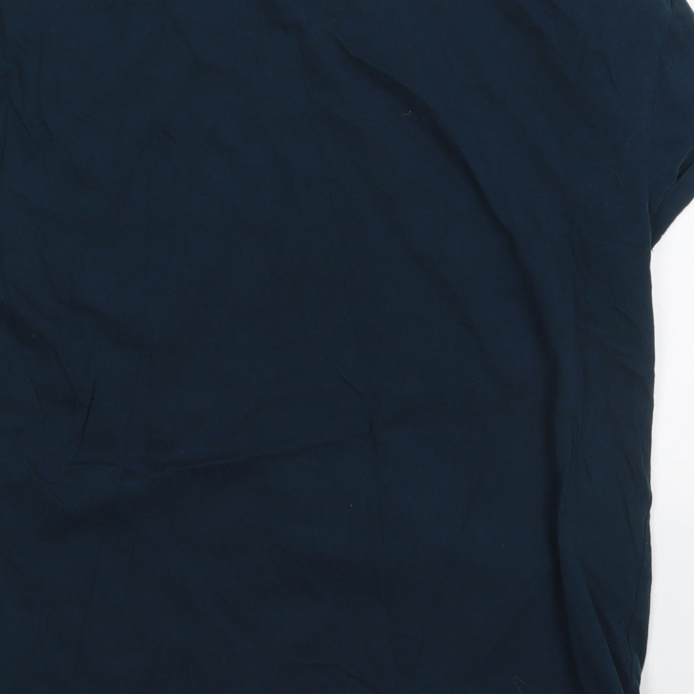 Marks and Spencer Womens Blue Cotton Top Pyjama Top Size XS - Star Gazer