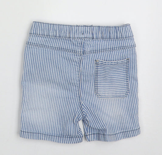 Primark Boys Blue Striped Cotton Shorts Outfit/Set Size 12-18 Months Tie
