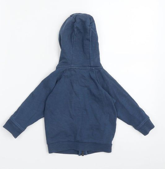 mext Boys Blue Cotton Full Zip Jumper Size 9-12 Months Zip