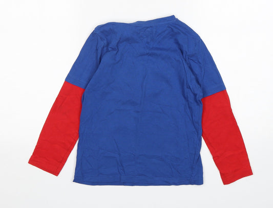 F&F Boys Multicoloured Cotton Basic T-Shirt Size 6-7 Years Round Neck - Christmas