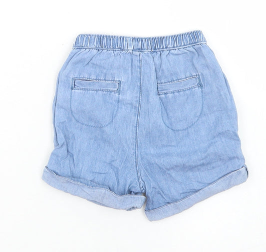 ZY Girls Blue Cotton Cropped Jeans Size 0-3 Months