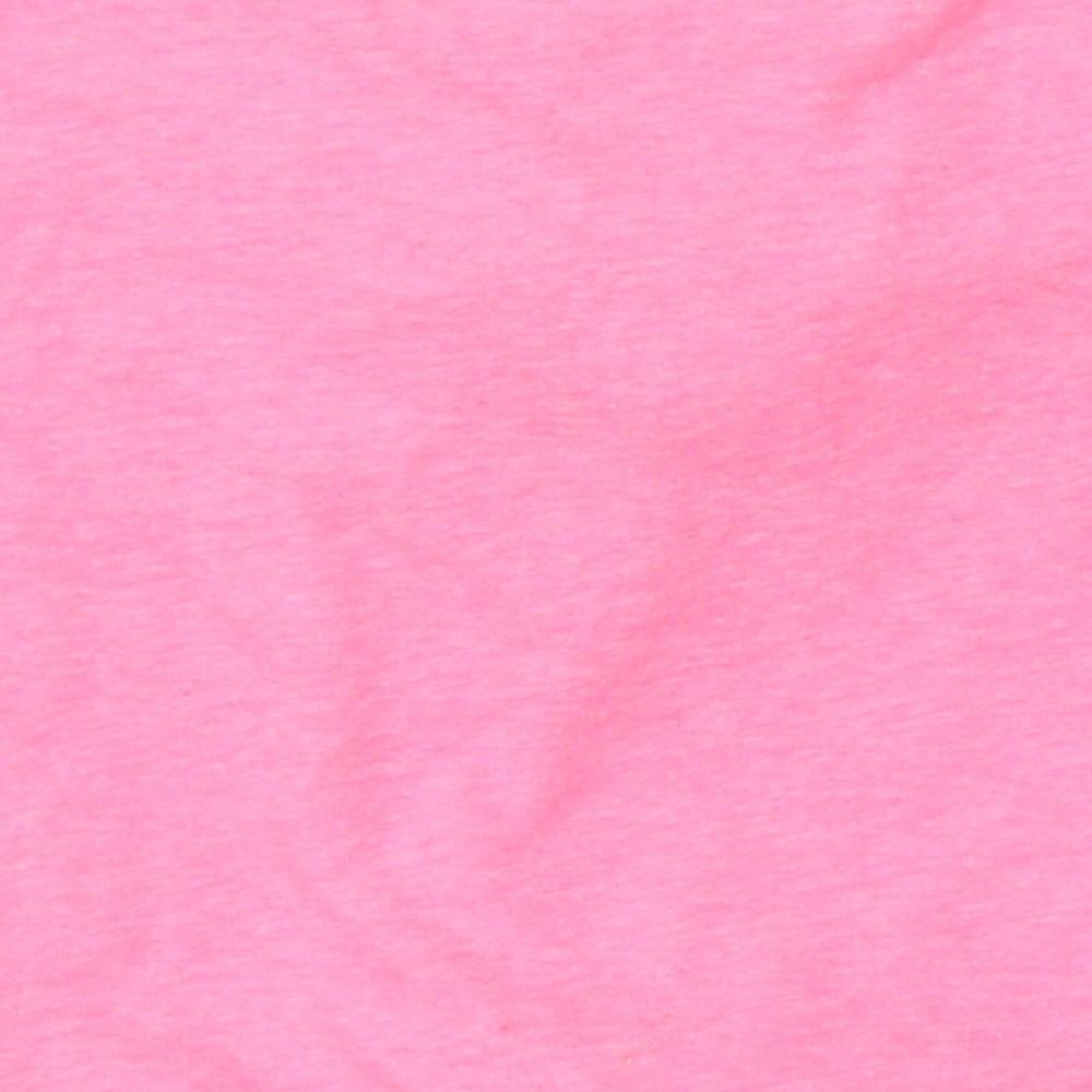 NEXT Girls Pink Polyester Basic T-Shirt Size 12-18 Months Round Neck - Unicorn