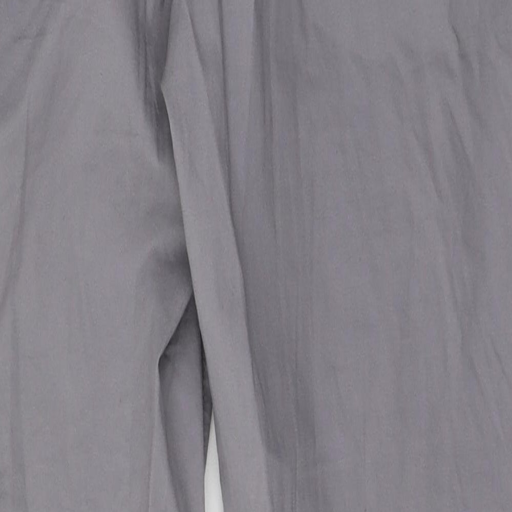 Preworn Womens Grey Polyester Trousers Size 8 L29 in Regular Button