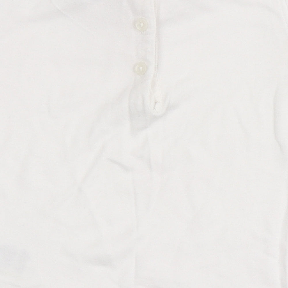 Marks and Spencer Girls Ivory Cotton Basic Blouse Size 12-18 Months Round Neck - Stars