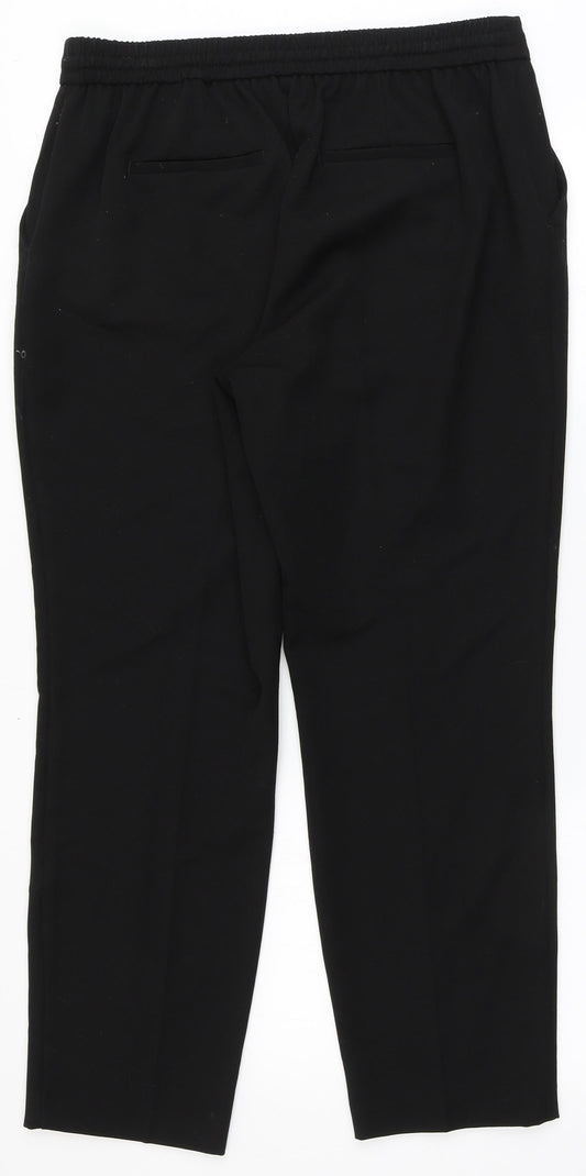 Dunnes Stores Womens Black Polyester Dress Pants Trousers Size 12 L27 in Regular Tie