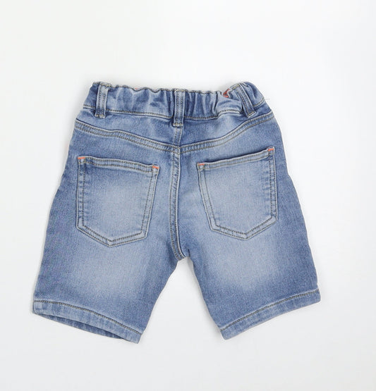 F&F Boys Black Cotton Bermuda Shorts Size 2-3 Years Regular Buckle