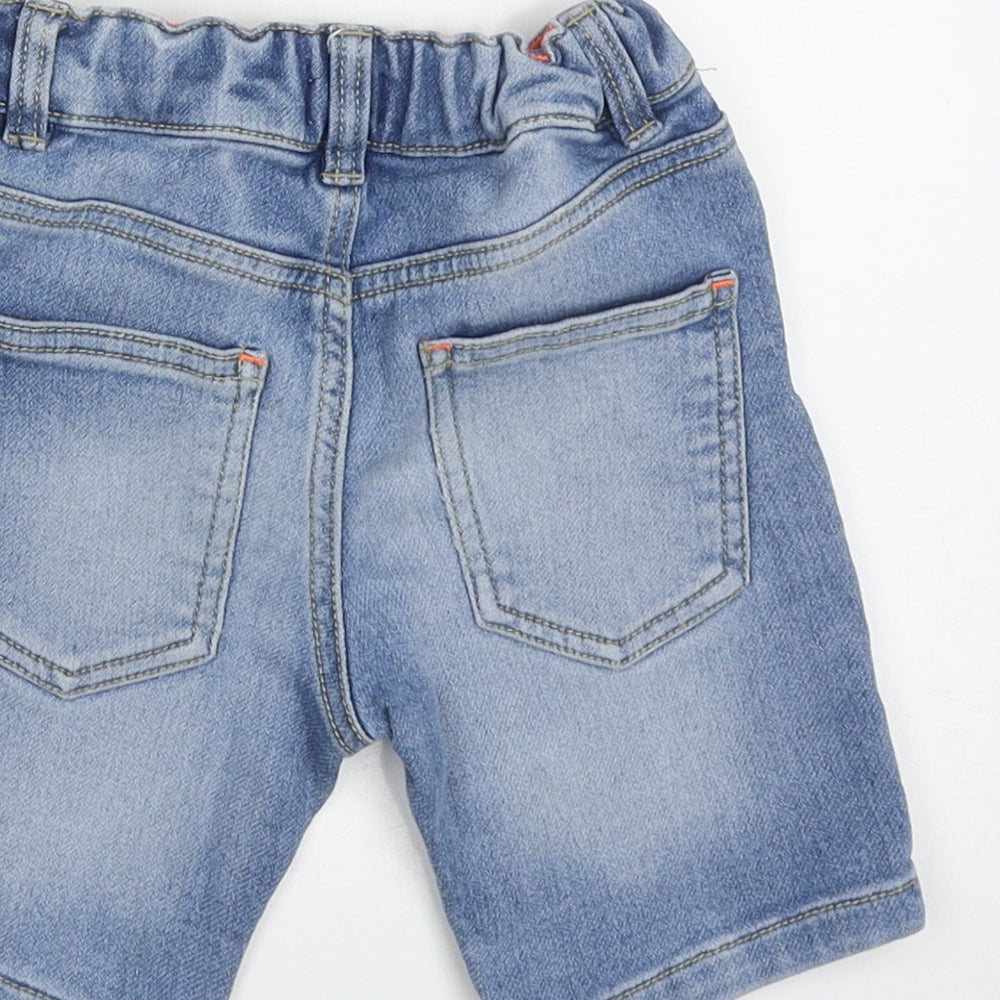 F&F Boys Black Cotton Bermuda Shorts Size 2-3 Years Regular Buckle