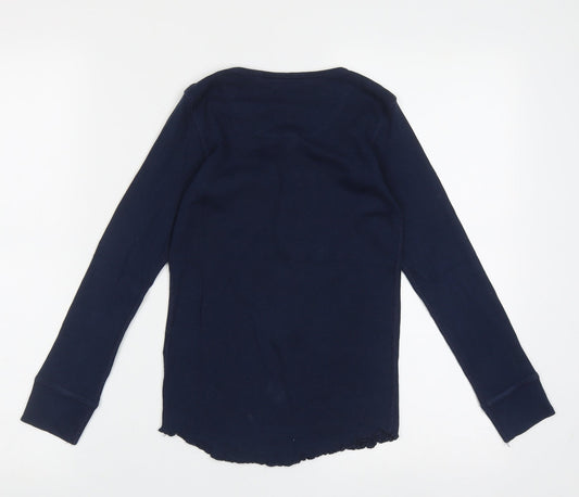 NEXT Girls Blue Cotton Cami Pyjama Top Size 9 Years Pullover - Lettuce Edging